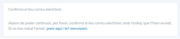 Verificació correu